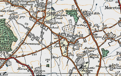 Old map of Burghill in 1920