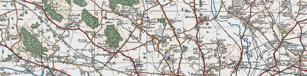 Old map of Burghill in 1920