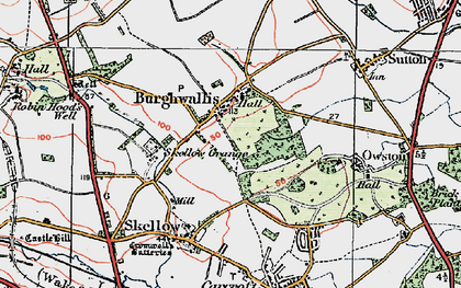 Old map of Burghwallis in 1923