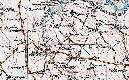 Old map of Burgois in 1919