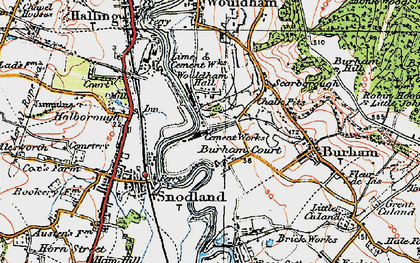 Old map of Burham Court in 1921