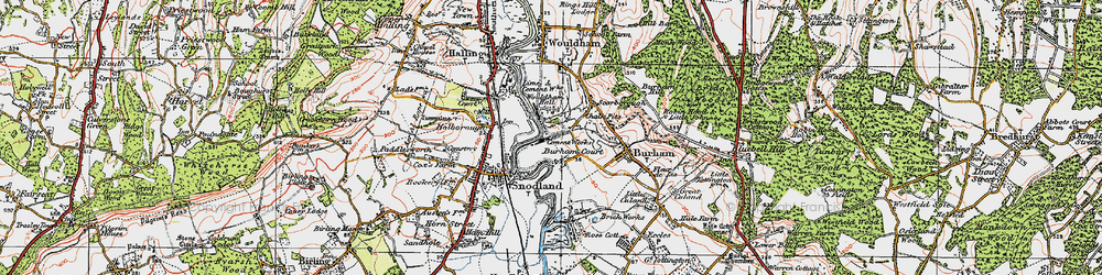 Old map of Burham Court in 1921