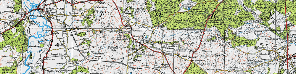 Old map of Burley in 1919