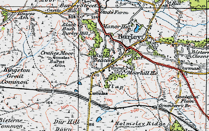 Old map of Burley Beacon in 1919