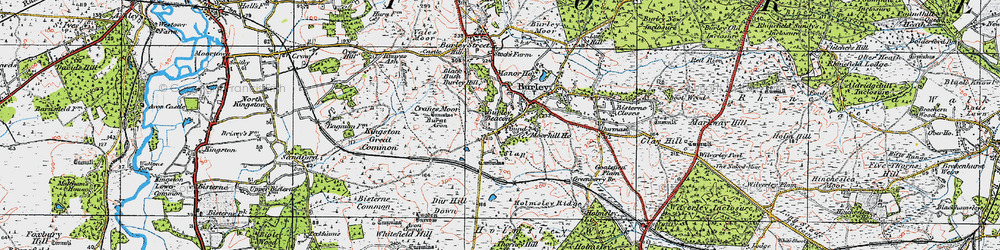 Old map of Burley Beacon in 1919