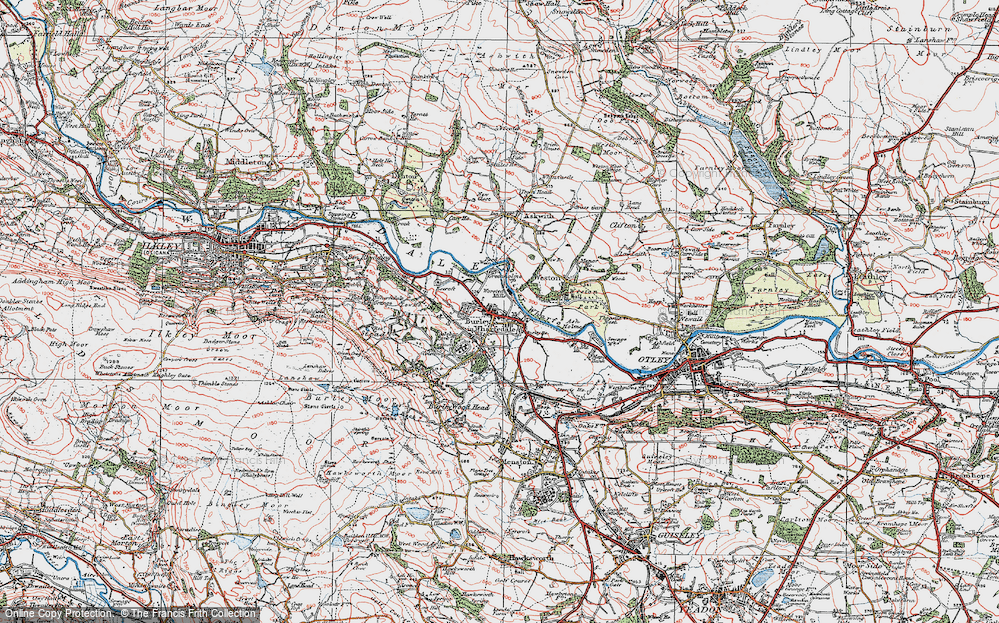 Old Map of Burley in Wharfedale, 1925 in 1925
