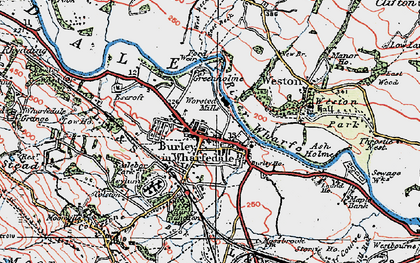 Old map of Burley in Wharfedale in 1925