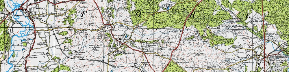 Old map of Burley Old Inclosure in 1919