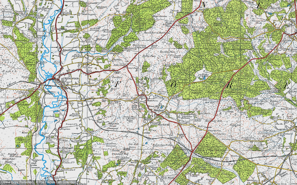 Old Map of Historic Map covering Berry Wood in 1919