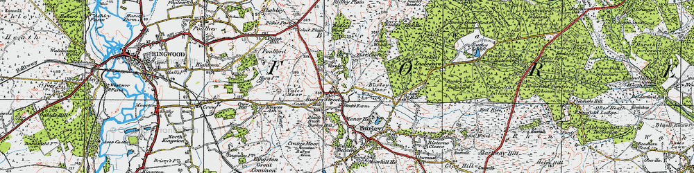 Old map of Backley Plain in 1919