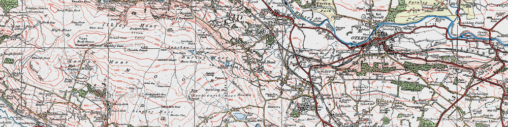 Old map of Burley Woodhead in 1925