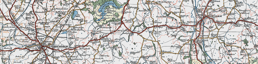 Old map of Burleydam in 1921