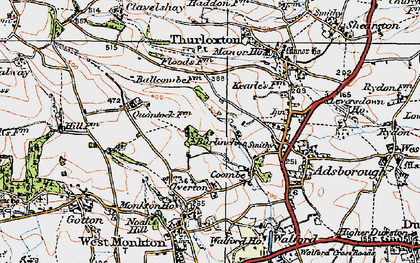 Old map of Burlinch in 1919