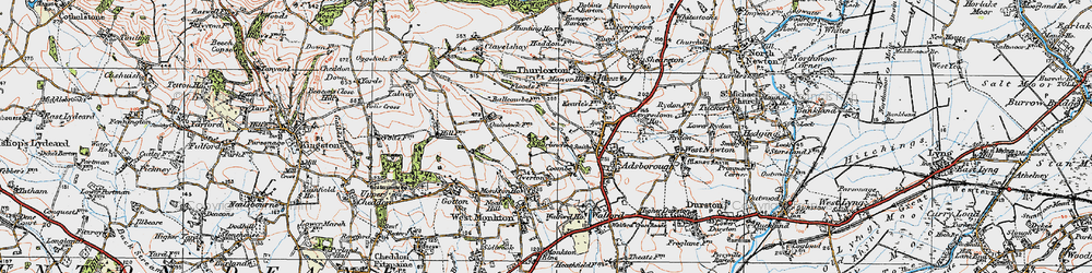 Old map of Burlinch in 1919