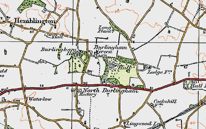 Old map of Burlingham Ho in 1922