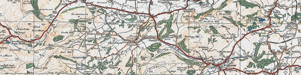 Old map of Burlingjobb in 1920