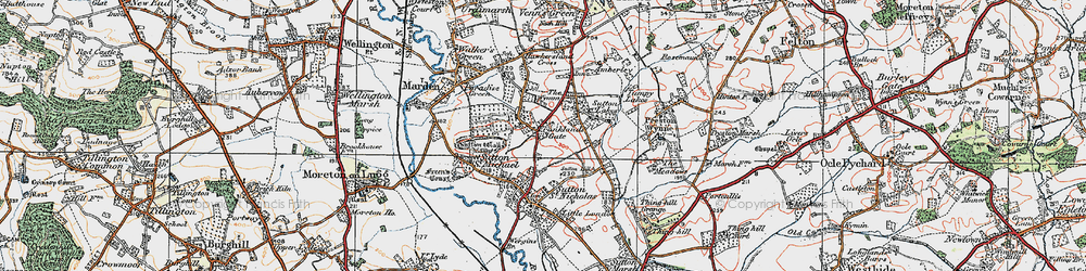 Old map of Burmarsh in 1920