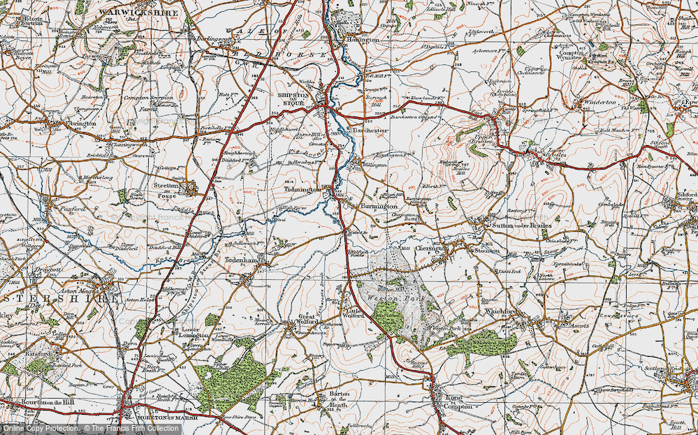 Old Map of Burmington, 1919 in 1919