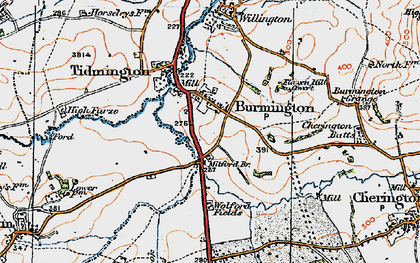Old map of Burmington in 1919