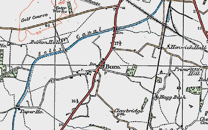 Old map of Burn in 1924