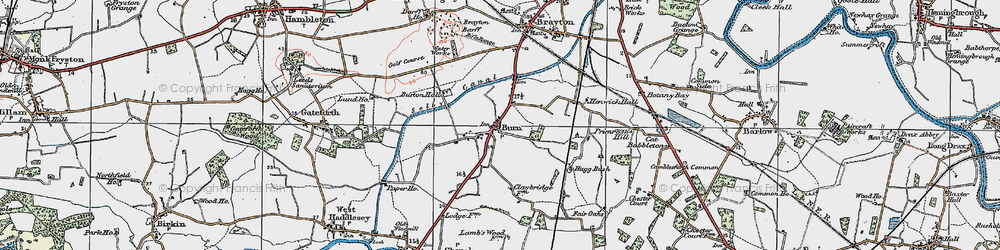 Old map of Burn in 1924