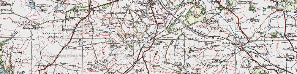 Old map of Burn Bridge in 1925