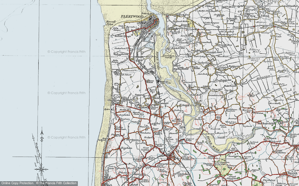 Old Map of Historic Map covering Barnaby's Sands in 1924