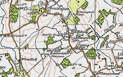 Old map of Burn's Green in 1919