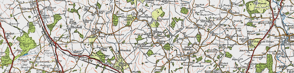 Old map of Burn's Green in 1919