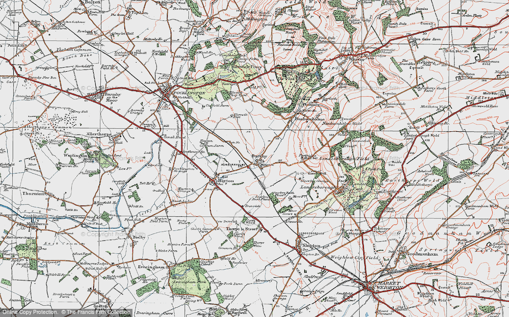Old Map of Burnby, 1924 in 1924