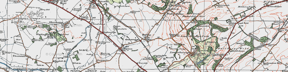 Old map of Burnby Gate Ho in 1924