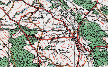 Old map of Burncross in 1924