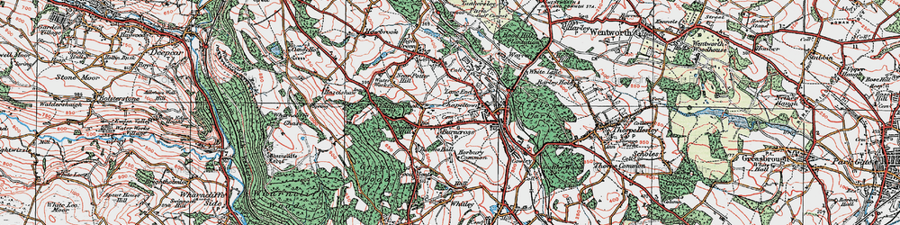Old map of Burncross in 1924