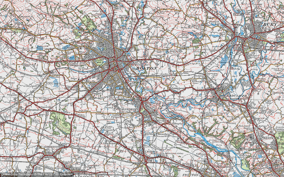 Old Map of Burnden, 1924 in 1924