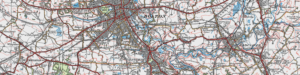 Old map of Burnden in 1924