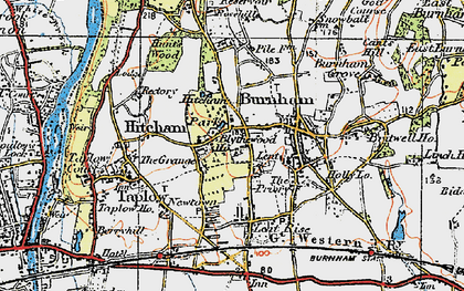 Old map of Burnham in 1920