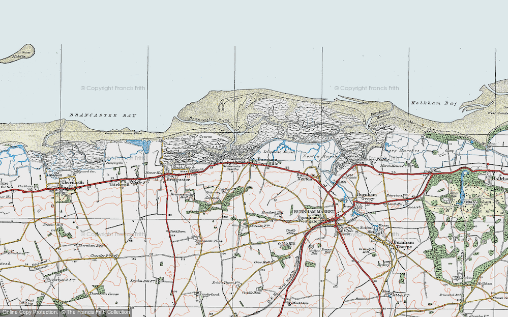 Old Map of Burnham Deepdale, 1921 in 1921