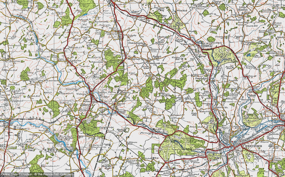 Old Map of Burnham Green, 1920 in 1920