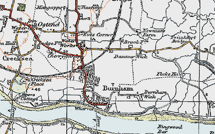 Old map of Burnham Wick in 1921