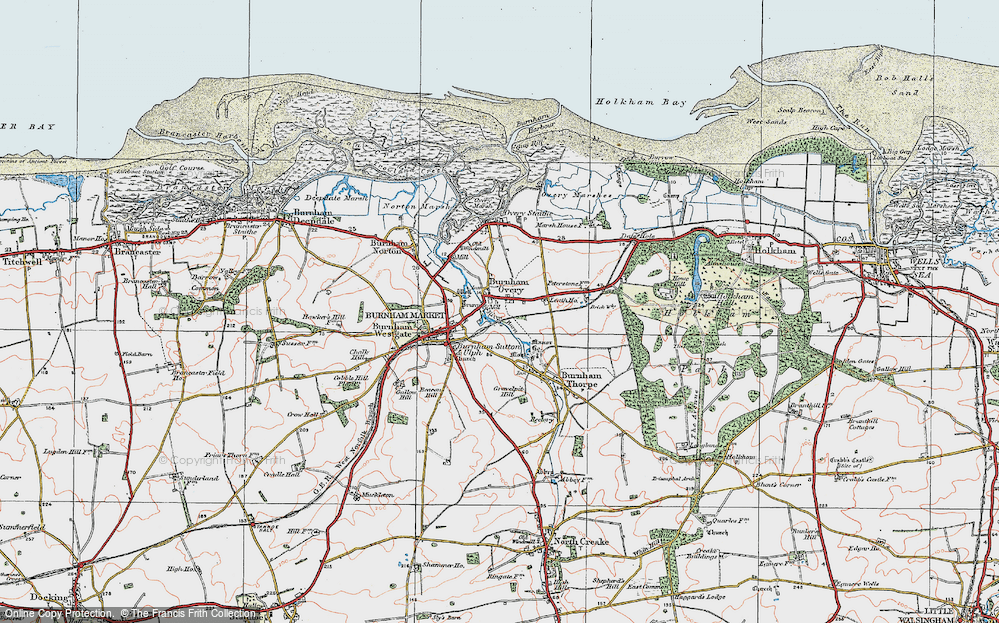 Old Map of Burnham Overy Town, 1921 in 1921