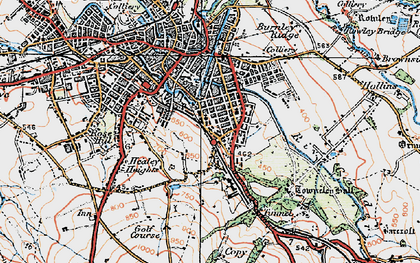 Old map of Burnley Wood in 1924