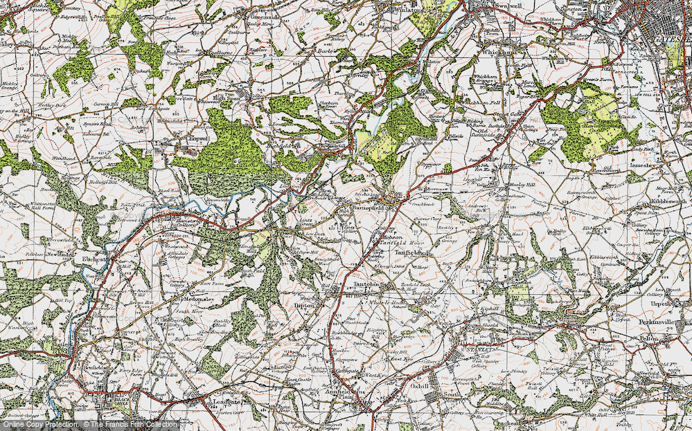 Old Map of Burnopfield, 1925 in 1925