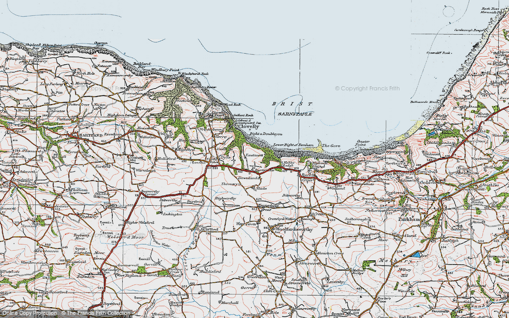 Old Map of Historic Map covering Bight a Doubleyou in 1919