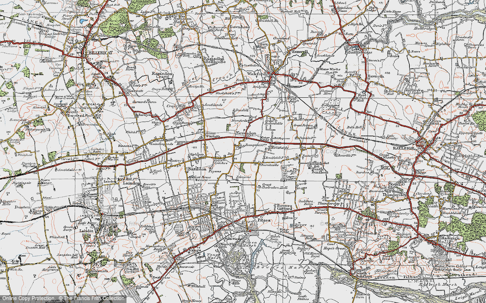 Old Map of Burnt Mills, 1921 in 1921