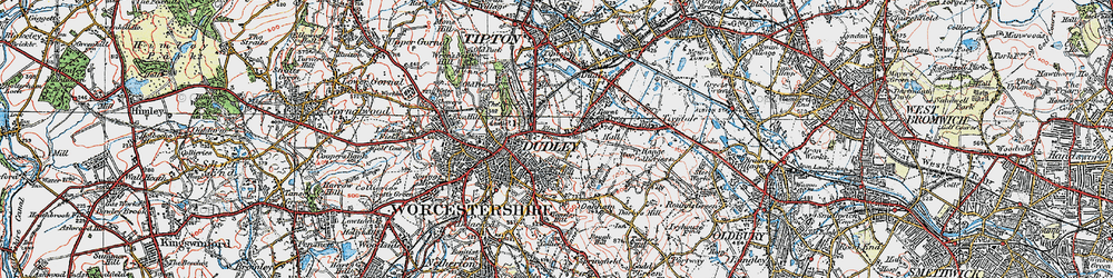 Old map of Burnt Tree in 1921