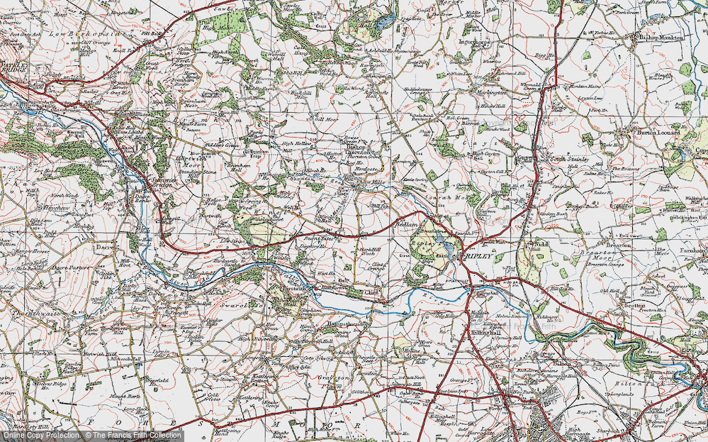 Old Map of Burnt Yates, 1925 in 1925