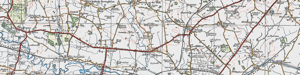 Old map of Burntheath in 1921