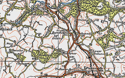 Old map of Burnthouse in 1919