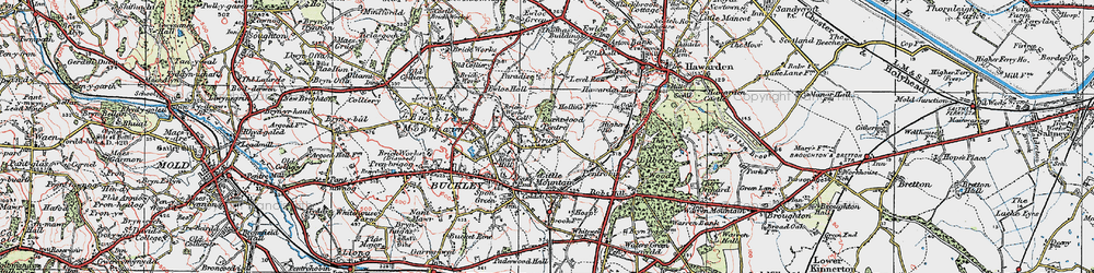 Old map of Burntwood Pentre in 1924