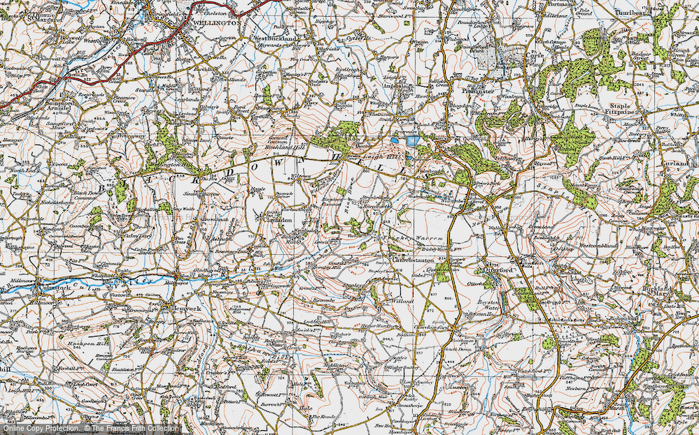 Old Map of Burnworthy, 1919 in 1919